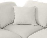 Indulge Linen Textured Fabric Sectional Cream from Meridian - Luna Furniture