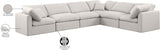 Indulge Linen Textured Fabric Sectional Cream from Meridian - Luna Furniture