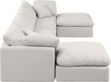 Indulge Linen Textured Fabric Sectional Cream from Meridian - Luna Furniture