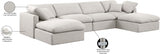 Indulge Linen Textured Fabric Sectional Cream from Meridian - Luna Furniture