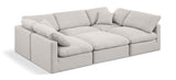 Indulge Linen Textured Fabric Sectional Cream from Meridian - Luna Furniture