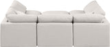 Indulge Linen Textured Fabric Sectional Cream from Meridian - Luna Furniture