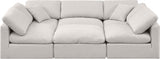 Indulge Linen Textured Fabric Sectional Cream from Meridian - Luna Furniture