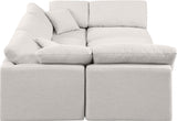 Indulge Linen Textured Fabric Sectional Cream from Meridian - Luna Furniture