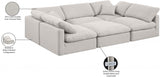 Indulge Linen Textured Fabric Sectional Cream from Meridian - Luna Furniture