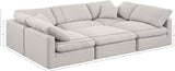 Indulge Linen Textured Fabric Sectional Cream from Meridian - Luna Furniture