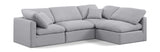 Indulge Linen Textured Fabric Sectional Grey from Meridian - Luna Furniture