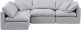 Indulge Linen Textured Fabric Sectional Grey from Meridian - Luna Furniture