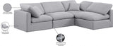 Indulge Linen Textured Fabric Sectional Grey from Meridian - Luna Furniture