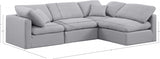 Indulge Linen Textured Fabric Sectional Grey from Meridian - Luna Furniture