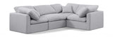 Indulge Linen Textured Fabric Sectional Grey from Meridian - Luna Furniture