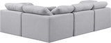 Indulge Linen Textured Fabric Sectional Grey from Meridian - Luna Furniture