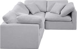 Indulge Linen Textured Fabric Sectional Grey from Meridian - Luna Furniture