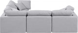 Indulge Linen Textured Fabric Sectional Grey from Meridian - Luna Furniture