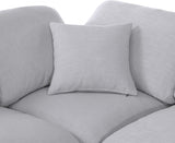 Indulge Linen Textured Fabric Sectional Grey from Meridian - Luna Furniture