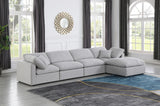 Indulge Linen Textured Fabric Sectional Grey from Meridian - Luna Furniture