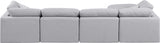 Indulge Linen Textured Fabric Sectional Grey from Meridian - Luna Furniture