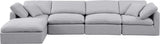 Indulge Linen Textured Fabric Sectional Grey from Meridian - Luna Furniture