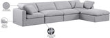 Indulge Linen Textured Fabric Sectional Grey from Meridian - Luna Furniture