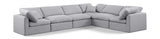 Indulge Linen Textured Fabric Sectional Grey from Meridian - Luna Furniture