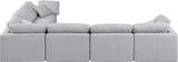 Indulge Linen Textured Fabric Sectional Grey from Meridian - Luna Furniture