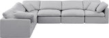 Indulge Linen Textured Fabric Sectional Grey from Meridian - Luna Furniture