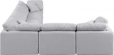 Indulge Linen Textured Fabric Sectional Grey from Meridian - Luna Furniture