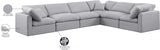 Indulge Linen Textured Fabric Sectional Grey from Meridian - Luna Furniture