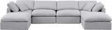 Indulge Linen Textured Fabric Sectional Grey from Meridian - Luna Furniture