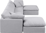 Indulge Linen Textured Fabric Sectional Grey from Meridian - Luna Furniture