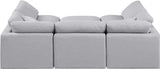 Indulge Linen Textured Fabric Sectional Grey from Meridian - Luna Furniture