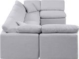 Indulge Linen Textured Fabric Sectional Grey from Meridian - Luna Furniture