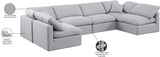 Indulge Linen Textured Fabric Sectional Grey from Meridian - Luna Furniture