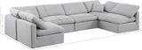 Indulge Linen Textured Fabric Sectional Grey from Meridian - Luna Furniture