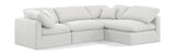 Indulge Linen Textured Fabric Sectional White from Meridian - Luna Furniture