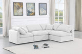 Indulge Linen Textured Fabric Sectional White from Meridian - Luna Furniture