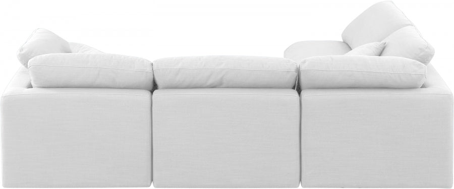 Indulge Linen Textured Fabric Sectional White from Meridian - Luna Furniture