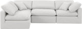 Indulge Linen Textured Fabric Sectional White from Meridian - Luna Furniture