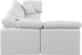 Indulge Linen Textured Fabric Sectional White from Meridian - Luna Furniture