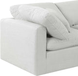 Indulge Linen Textured Fabric Sectional White from Meridian - Luna Furniture