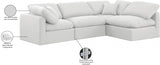 Indulge Linen Textured Fabric Sectional White from Meridian - Luna Furniture