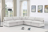 Indulge Linen Textured Fabric Sectional White from Meridian - Luna Furniture