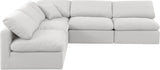 Indulge Linen Textured Fabric Sectional White from Meridian - Luna Furniture