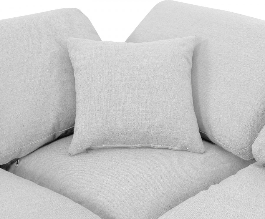 Indulge Linen Textured Fabric Sectional White from Meridian - Luna Furniture