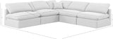 Indulge Linen Textured Fabric Sectional White from Meridian - Luna Furniture