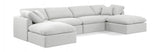 Indulge Linen Textured Fabric Sectional White from Meridian - Luna Furniture