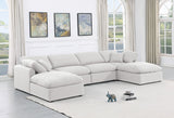 Indulge Linen Textured Fabric Sectional White from Meridian - Luna Furniture