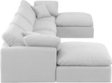 Indulge Linen Textured Fabric Sectional White from Meridian - Luna Furniture