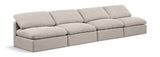 Indulge Linen Textured Fabric Sofa Beige from Meridian - Luna Furniture