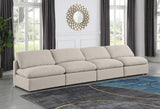 Indulge Linen Textured Fabric Sofa Beige from Meridian - Luna Furniture